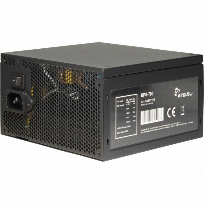 Inter-Tech ArgusNT BPS-700 power supply unit 700 W 20+4 pin ATX ATX Black Inter-Tech ArgusNT BPS-700 power supply unit 700 W 20+4 pin ATX ATX Black