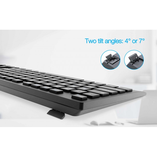Gembird KBS-WPS-02 Dual-mode slim wireless desktop set, 2.4G+BT, US layout