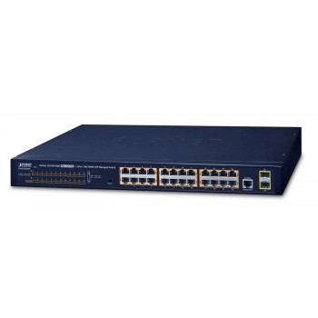 PLANET GS-4210-24P2S network switch Managed L2/L4 Gigabit Ethernet (10/100/1000) Power over Ethernet (PoE) 1U Blue