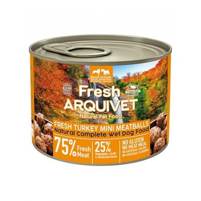 ARQUIVET Fresh Turkey Mini Meatballs - wet dog food - 200g