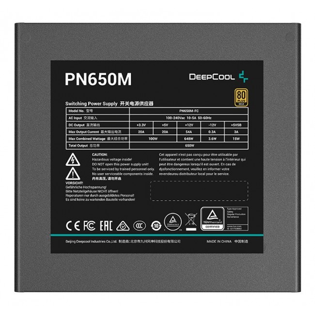 DeepCool PN650M power supply unit 650 W 20+4 pin ATX ATX Black DeepCool PN650M power supply unit 650 W 20+4 pin ATX ATX Black