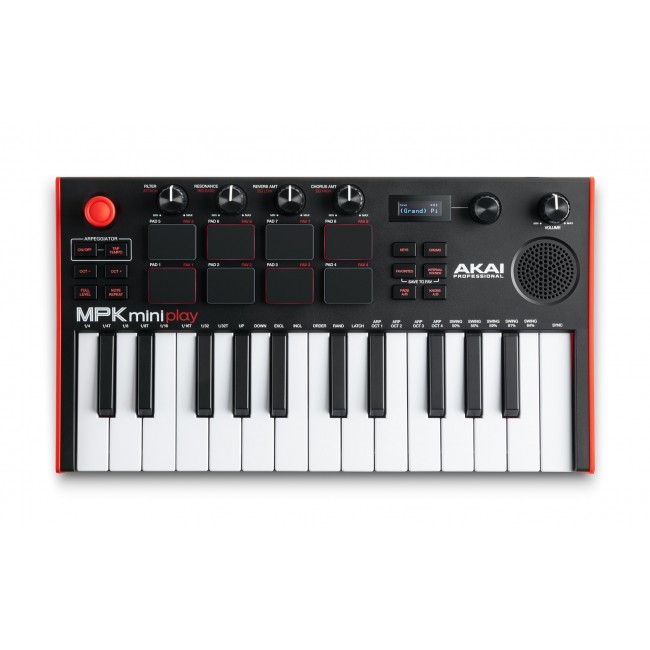 AKAI MPK Mini Play MK3 Control keyboard Pad controller MIDI USB Black, Red AKAI MPK Mini Play MK3 Control keyboard Pad controller MIDI USB Black, Red