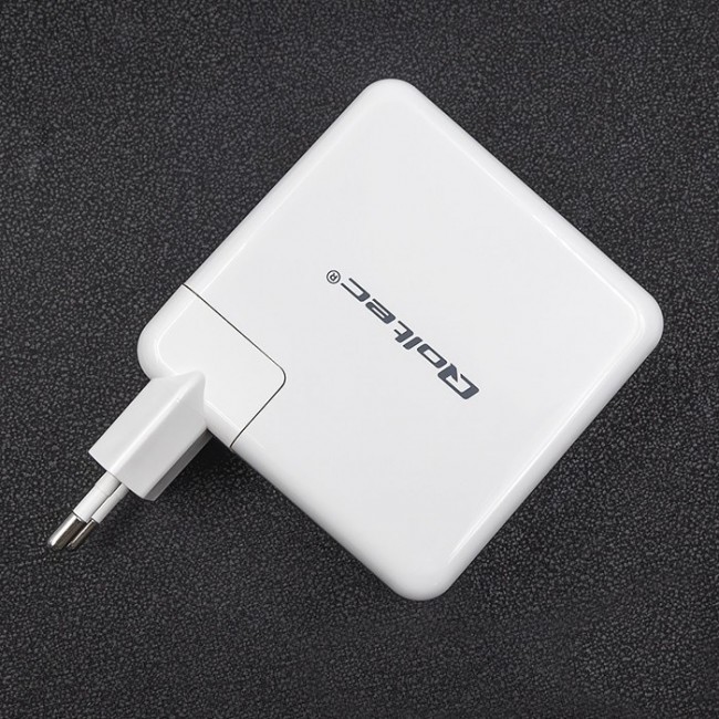 Qoltec 96W FAST Wall Charger | 5-20V | 3- 4.7A | USB C PD | Laptop | Smartphone | White
