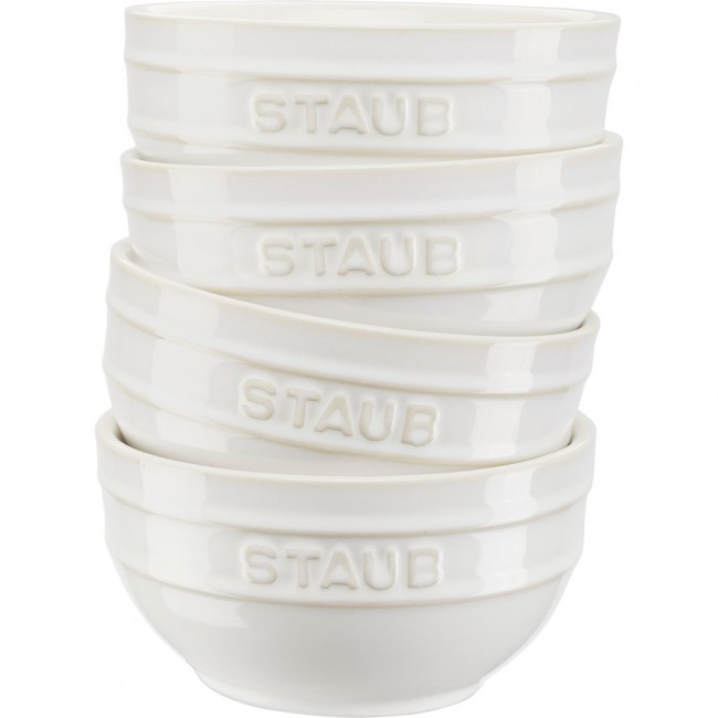 Set of 4 Staub round bowls - 12 cm, Ivory Set of 4 Staub round bowls - 12 cm, Ivory