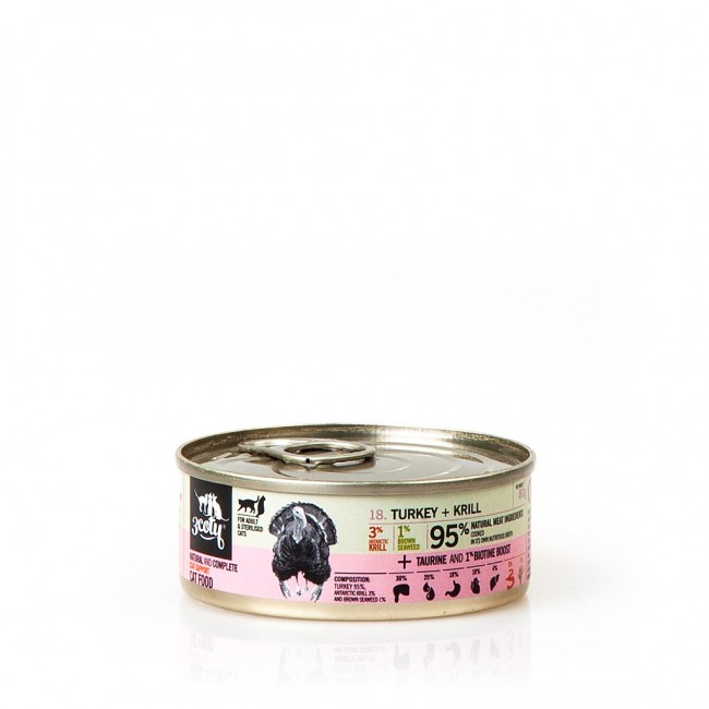 3COTY Turkey with krill Coat support - wet cat food - 80g 3COTY Turkey with krill Coat support - wet cat food - 80g