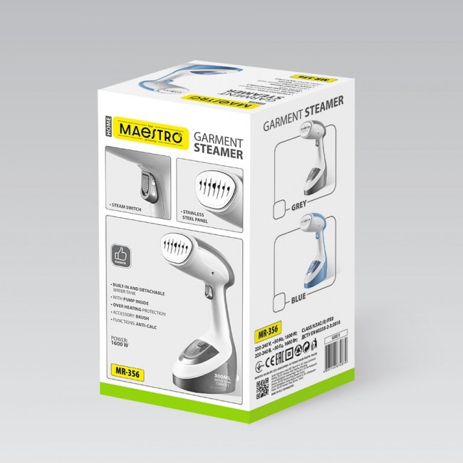 Clothes steamer 1600W Maestro MR-356-GREY