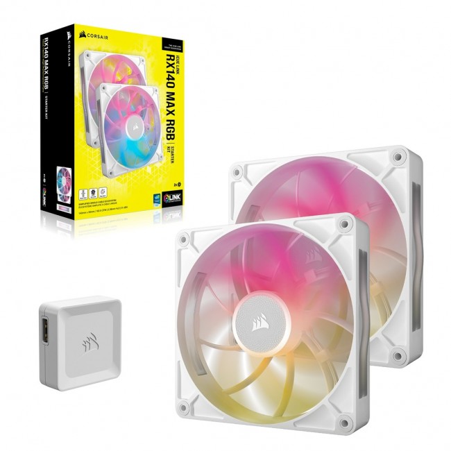 Corsair iCUE LINK RX140 MAX RGB Computer case Fan 14 cm White 2 pc(s)