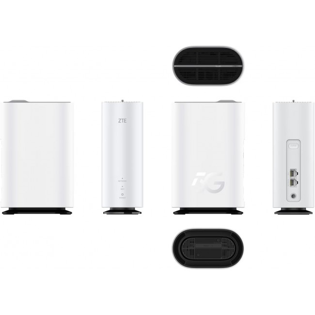 ZTE G5C - Gigabit Ethernet dual-band (2.4 GHz / 5 GHz) Wi-Fi 6 4G/5G wireless router in white ZTE G5C - Gigabit Ethernet dual-band (2.4 GHz / 5 GHz) Wi-Fi 6 4G/5G wireless router in white