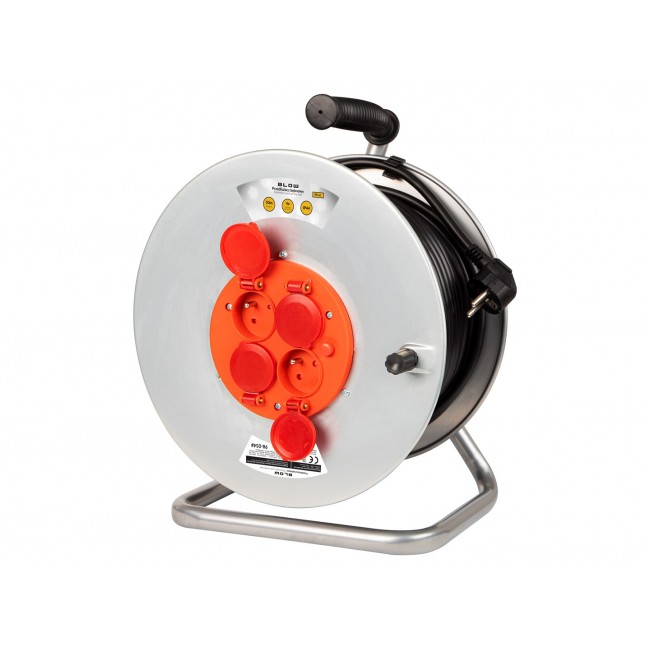 PR-61 extension cord 4-sockets with grounding 50m metal drum 3x2.5mm