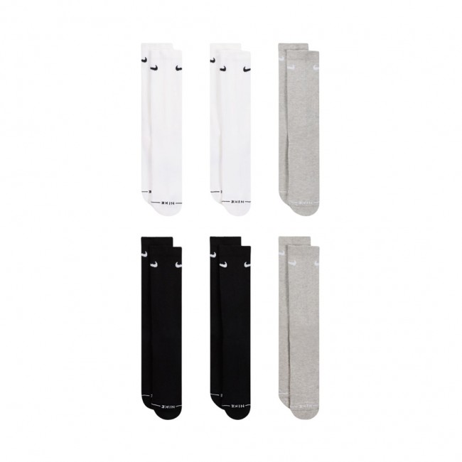 Skarpety Nike Everyday Elevated 6 par bia e, czarne, szare HQ8021 903 38-42,5