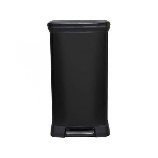 CURVER METALLIC WASTE BIN 50L WITH PEDAL /IML BLACK
