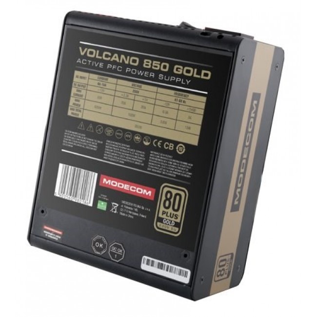 Modecom Volcano 850 Gold power supply unit 850 W ATX Black Modecom Volcano 850 Gold power supply unit 850 W ATX Black