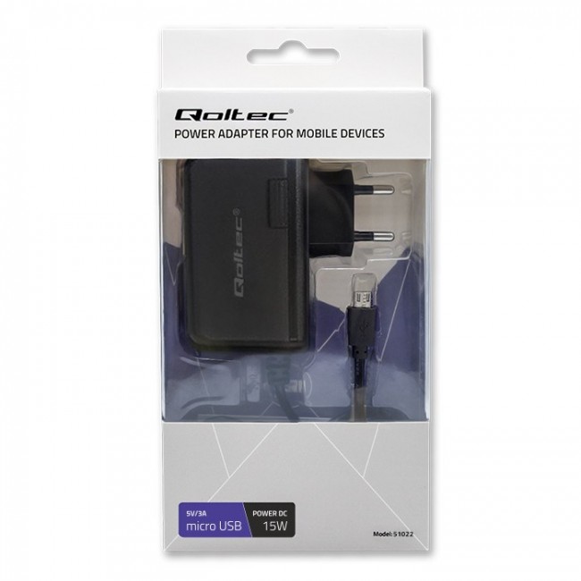 Qoltec 51022 mobile device charger Black Indoor Qoltec 51022 mobile device charger Black Indoor