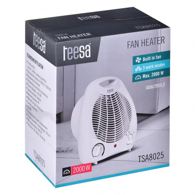 Teesa TSA8025 electric space heater Indoor White 2000 W Teesa TSA8025 electric space heater Indoor White 2000 W