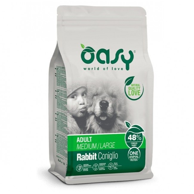 OASY One Animal Protein Adult Medium/Large Rabbit - dry dog food - 2,5kg OASY One Animal Protein Adult Medium/Large Rabbit - dry dog food - 2,5kg
