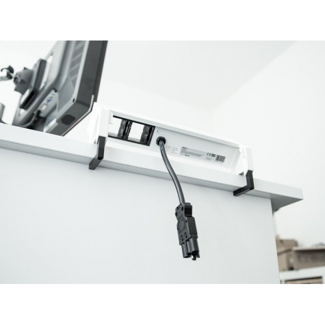 Bachmann Desk2 socket-outlet 3 x Type F Black, Stainless steel
