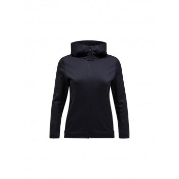 Women's polar fleece Peak Performance Rider Tech Zip Hood - black