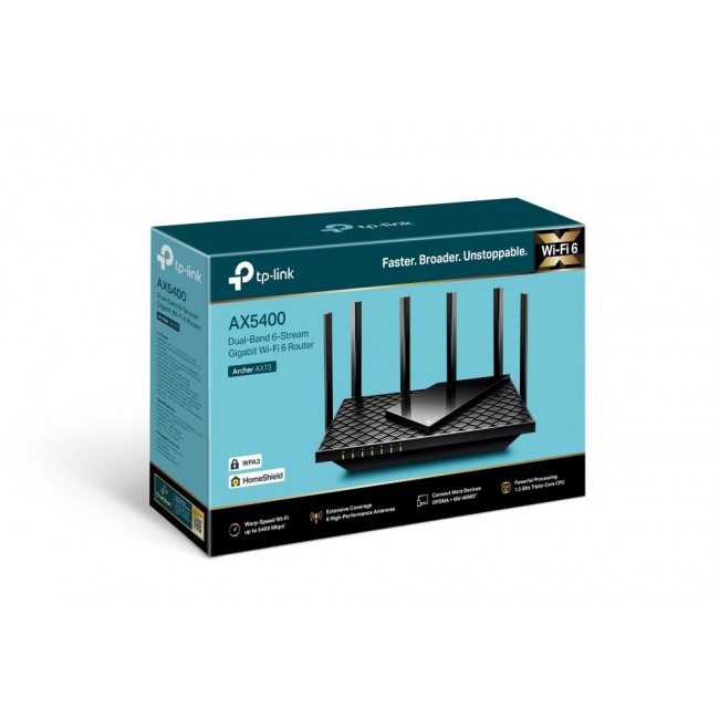 TP-Link Archer AX5400 Dual-Band Gigabit Wi-Fi 6 Router, Black