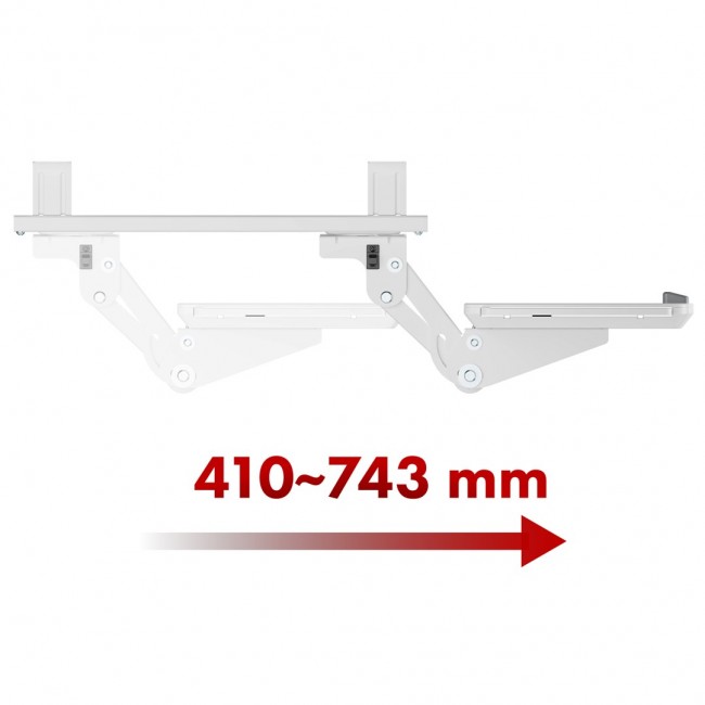 Maclean under-desk keyboard holder, adjustable, max. 5kg, white, MC-156 W Maclean under-desk keyboard holder, adjustable, max. 5kg, white, MC-156 W