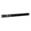 Equip 7-Outlet German Power Distribution Unit with Surge Protection and Switch