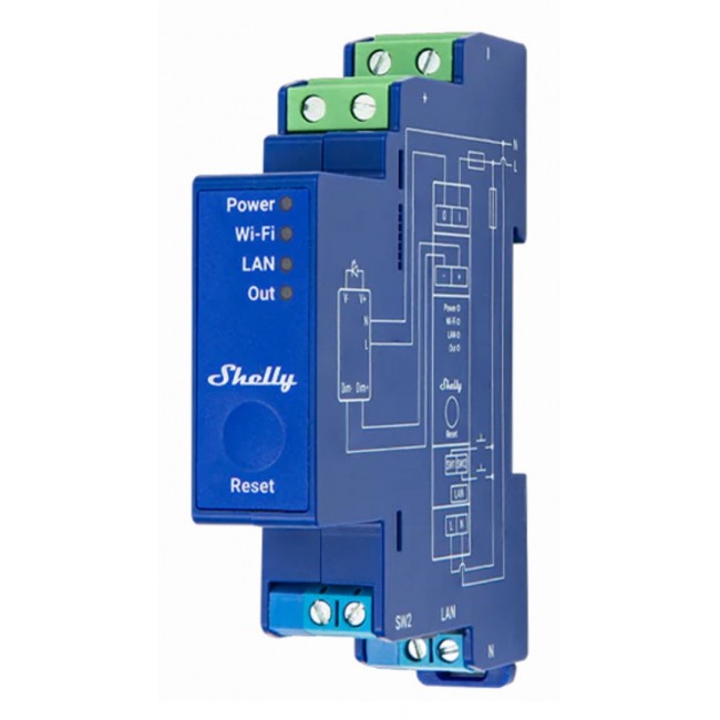 Shelly SHELLY_PRO_DIMMER_0/1-10V_PM dimmers Built-in Dimmer Blue