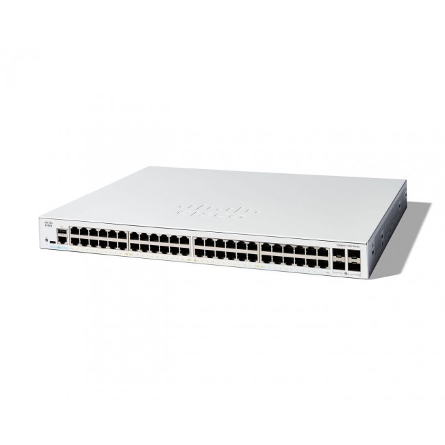 Cisco Catalyst 1300-48T-4X Managed Switch, 48 Port GE, 4x10GE SFP+, Limited Lifetime Protection (C1300-48T-4X)