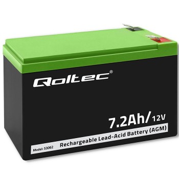 Qoltec 53062 AGM battery | 12V | 7.2 Ah | max 108A