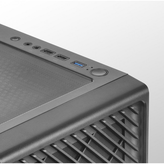 Mars Gaming MC-F Black, ATX Gaming Semitower, Full Tempered Glass Window, Metal-Mesh Front, 4x 120mm ARGB Fans