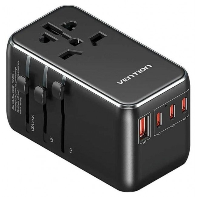 Adapter with Vention 100W charger 1xUSB-A 3xUSB-C Adapter with Vention 100W charger 1xUSB-A 3xUSB-C