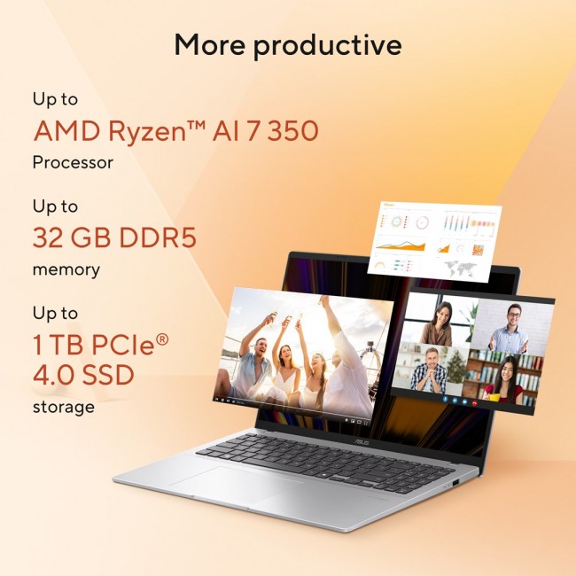 ASUS Vivobook 16 M1607KA-MB164W Copilot+ PC AMD Ryzen AI 5 330 Laptop 40.6 cm (16
