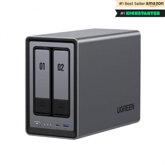 Ugreen NASync DXP2800 NAS System 2-Bay Compact Intel N N100 8 GB DDR5 0 TB UGOS Pro Black