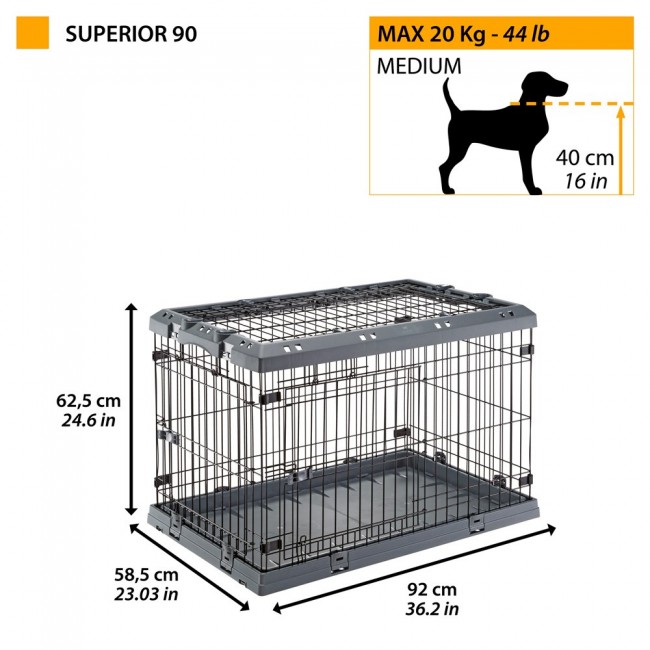 FERPLAST Superior 90 - dog cage - 92 x 58.5 x 62.5 cm FERPLAST Superior 90 - dog cage - 92 x 58.5 x 62.5 cm