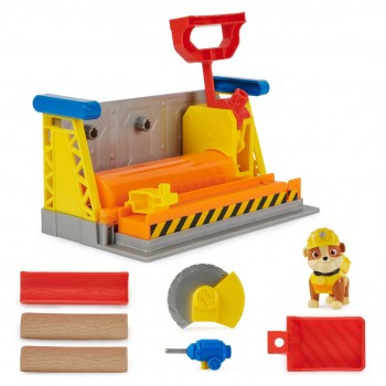 Rubble & Crew, Rubble s Workshop Playset, Construction Toys with Kinetic Build-It Sand & Rubble Action Figure, Kids Toys for Boys & Girls Ages 3+