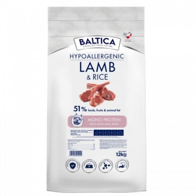 BALTICA Nutraceutic Hypoallergenic S Lamb with rice - dry dog food - 12kg
