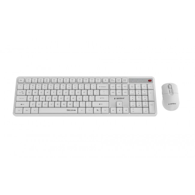 Gembird KBS-WMS-01-W Silent key Pro Business wireless desktop set, white, US layout