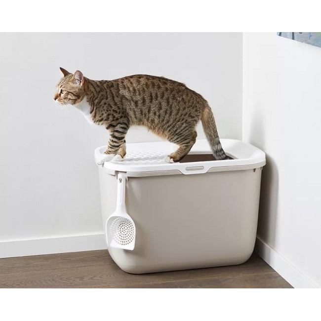 SAVIC Hop Coffee Brown with White Lid Cat Litter Tray 58.5x39x39.5 cm 1 pc. SAVIC Hop Coffee Brown with White Lid Cat Litter Tray 58.5x39x39.5 cm 1 pc.