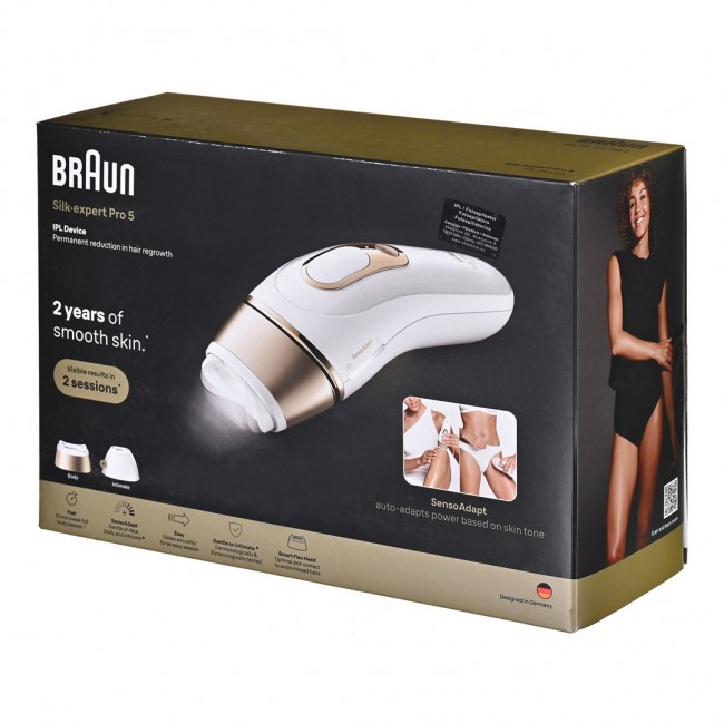 Braun Silk expert Pro 5 PL5221 IPL Hair Removal System Gold, White Braun Silk expert Pro 5 PL5221 IPL Hair Removal System Gold, White