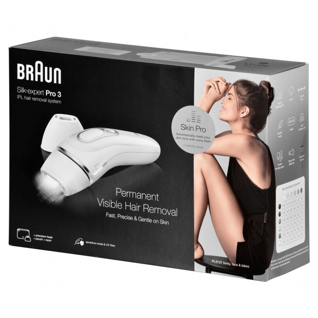 Braun Silk-expert Pro Silk expert Pro 3 PL3121 Intense pulsed light (IPL) Silver, White