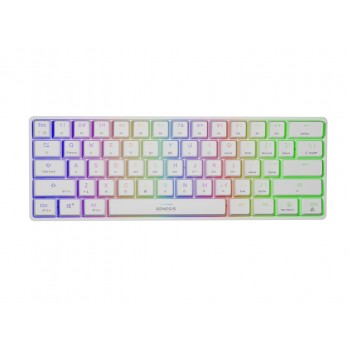 Genesis THOR 660 RGB Gaming keyboard, RGB LED light, US, White, Wireless/Wired, Wireless connection, Gateron Red Switch