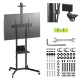 Maclean TV stand / cart, camera shelf, on wheels, 37-70