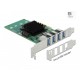 DeLOCK PCI Express x4 Card to 4 x external USB 3.0 Quad Channel - Low Profile Form Factor