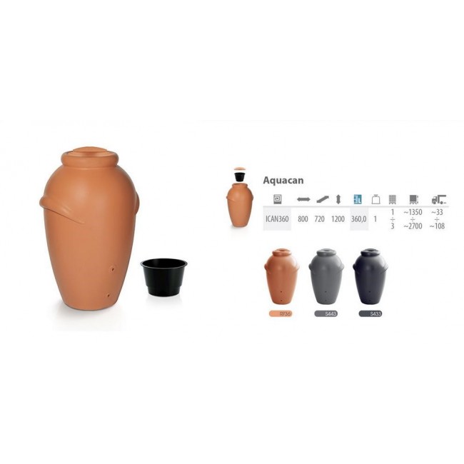 Rainwater container AQUA CAN 360 l - Grey