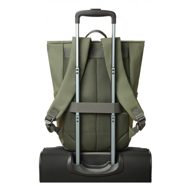 Rivacase Eden backpack Travel backpack Olive PU leather, Polyester, Recycled polyethylene terephthalate (rPET)