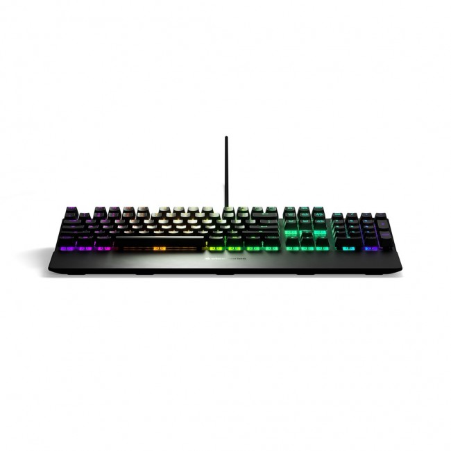 SteelSeries Apex 5 Gaming Keyboard, US Layout, Wired, Black SteelSeries Apex 5 Gaming keyboard Hybrid blue mechanical gaming switches guaranteed for 20 million keypresses, OLED Smart Display displays profiles, game info, Discord messages, and more, Aircra SteelSeries Apex 5 Gaming Keyboard, US Layout, Wired, Black SteelSeries Apex 5 Gaming keyboard Hybrid blue mechanical gaming switches guaranteed for 20 million keypresses, OLED Smart Display displays profiles, game info, Discord messages, and more, Aircra