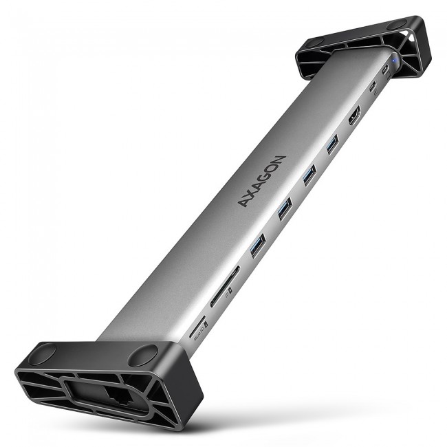 AXAGON HMC-10HLS multiport hub, 4x USB-A and 2x USB-C, HDMI 4K/60Hz, RJ-45, SD/microSD, PD 100W AXAGON HMC-10HLS multiport hub, 4x USB-A and 2x USB-C, HDMI 4K/60Hz, RJ-45, SD/microSD, PD 100W