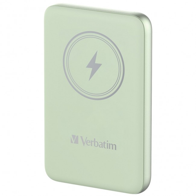 Verbatim Charge 'n' Go Magnetic Wireless Power Bank 10000mAh Green Verbatim Charge 'n' Go Magnetic Wireless Power Bank 10000mAh Green
