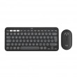 Logitech Pebble 2 Combo keyboard Mouse included Universal RF Wireless + Bluetooth QWERTY US International Graphite