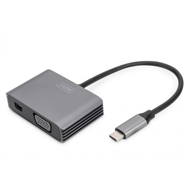 Digitus USB Type-C 4 K 2-in-1 Mini DisplayPort + VGA Graphics Adapter