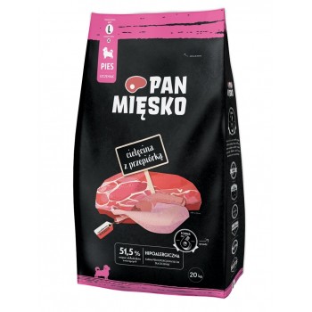 PAN MIĘSKO Veal with quail L puppy - dry dog food - 20kg