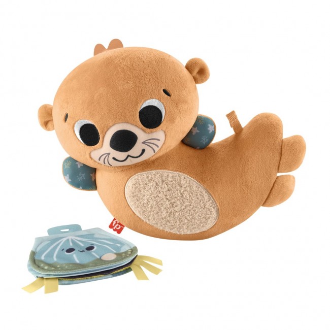 Fisher-Price 2-in-1 Rockin Tummy Time Otter Plush Toy with Soft Book for Newborn Sensory Play Fisher-Price 2-in-1 Rockin Tummy Time Otter Plush Toy with Soft Book for Newborn Sensory Play